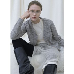 (CD2151)COCO WOOL HAIRY SETUP CARDIGAN