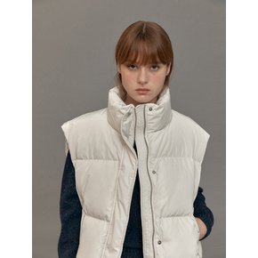 CROP GOOSE DOWN VEST (OAT MILK)