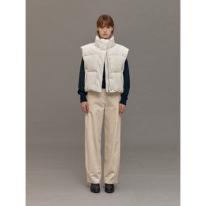 CROP GOOSE DOWN VEST (OAT MILK)