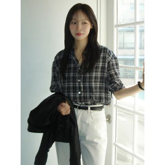 시야쥬 SITP5246 소프트 멀티 체크 셔츠_Black