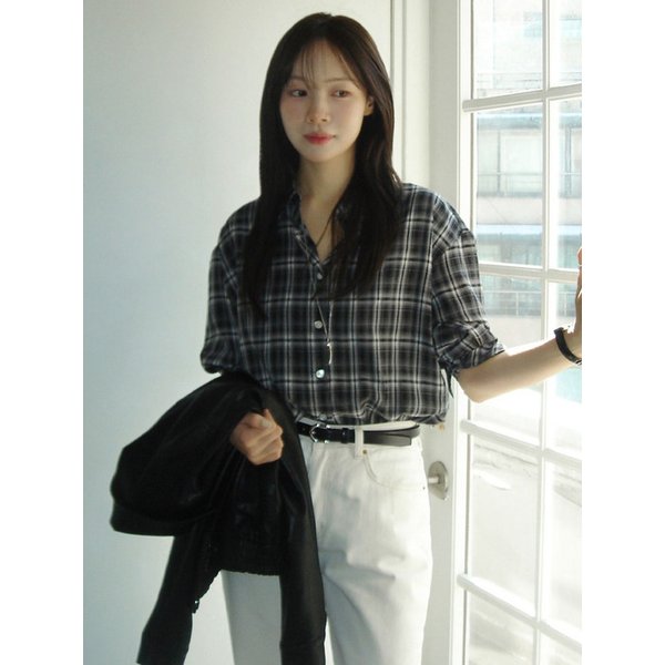 SITP5246 소프트 멀티 체크 셔츠_Black