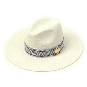 Blue Mono Line Swing White Fedora