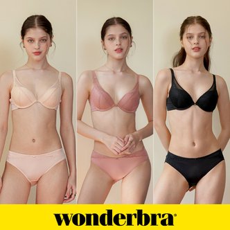 WONDERBRA 에센셜 원더부스트 브라팬티 6종세트 라이트베이지+샌드핑크+블랙 WBW3O262829A_T