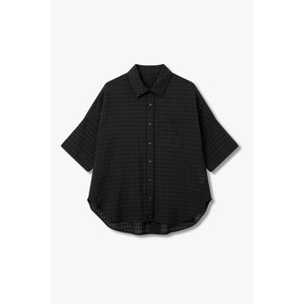 VOV [파주점] 백 트임 체크 시스루 블라우스 7126260507