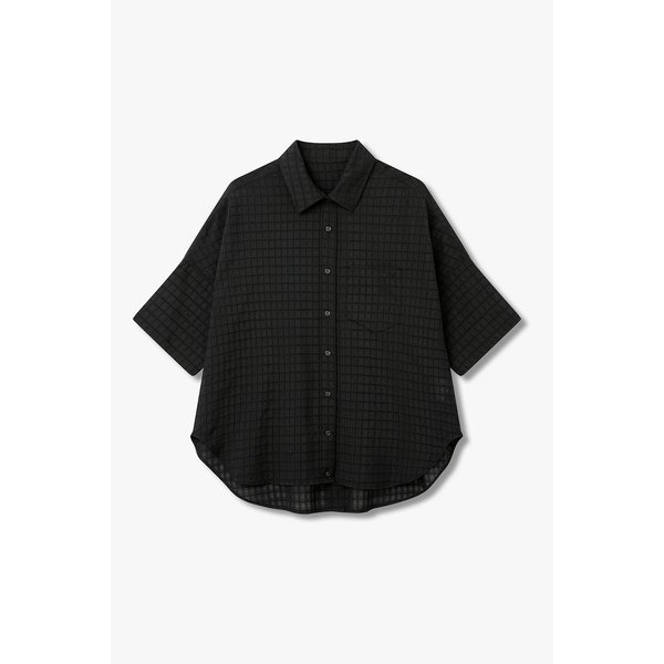 [파주점] 백 트임 체크 시스루 블라우스 7126260507