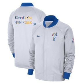 4642042 Nike Mens White Brooklyn Nets 2022/23 City Edition Showtime Thermaflex Full-Zip Ja