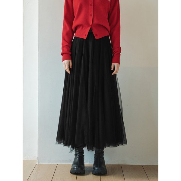 [4컬러] 롱 플레어 샤 스커트