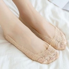 여성 통기성 레이스 실리콘 방지 미끄럼 양말