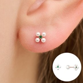 14K 클로버 진주 피어싱 RA25D12K