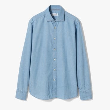 샌프란시스코마켓 TINTORIA MATTEI 954 틴토리아 마테이 954 DENIM COTTON SHIRT WASHED BLUE TME1M40001A81