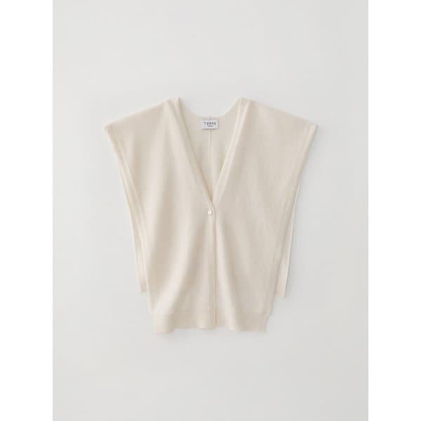 100% 캐시미어 머플러 가디건 화이트