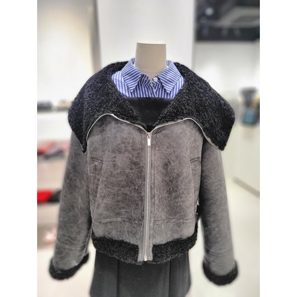 [여주점] 빅 카라 페이크 무스탕 자켓 ER4OMZ51