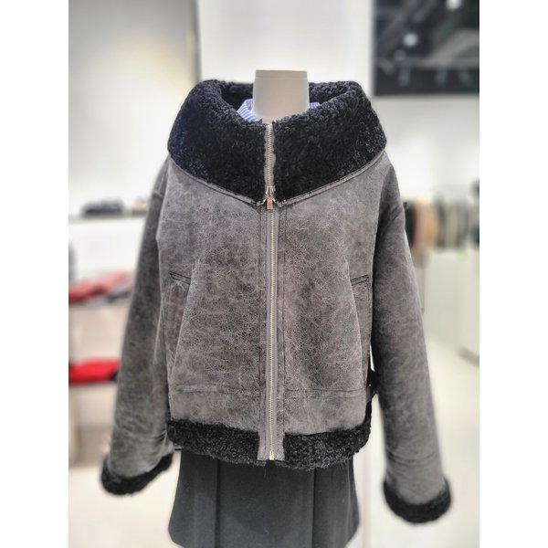 [여주점] 빅 카라 페이크 무스탕 자켓 ER4OMZ51