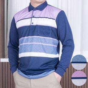 남성 벨루스 라인 면 코튼 긴팔 카라 티셔츠 핑크블루/국내생산/95-105/면혼방/피케티/골프티/간절기 남성