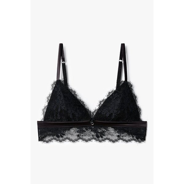 여성 플라워 레이스 패디드 트라이앵글 브라 0825381518000