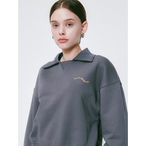 Wave collar Sweatshirt Charcoal