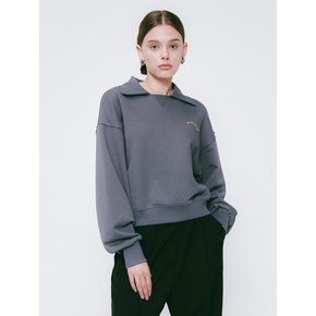 Wave collar Sweatshirt Charcoal