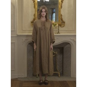 French inbutton volume dress