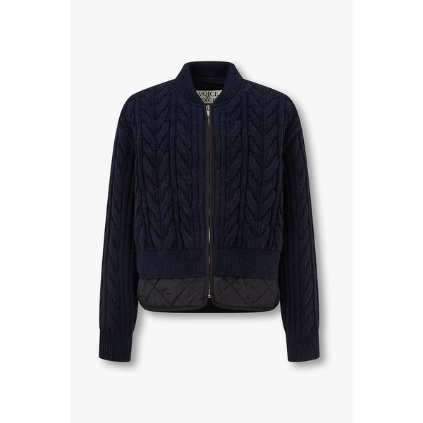 케이블 니트 패치 퀼팅 점퍼 7116150107147