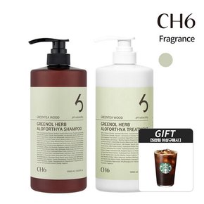 [CH6] 그리놀 허브 알로포시아 샴푸&트리트먼트 그린티우드 1000ml 1SET