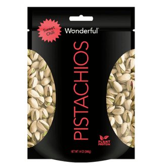  [해외직구] Wonderful  Pistachios  Wonderful  Pistachios  스위트  칠리  맛  견과류  414ml  재밀봉  가능  팩