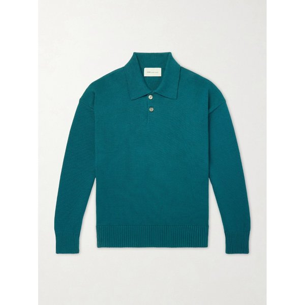 울 코튼 블렌드 니트 폴로 스웨터 46376663163015937