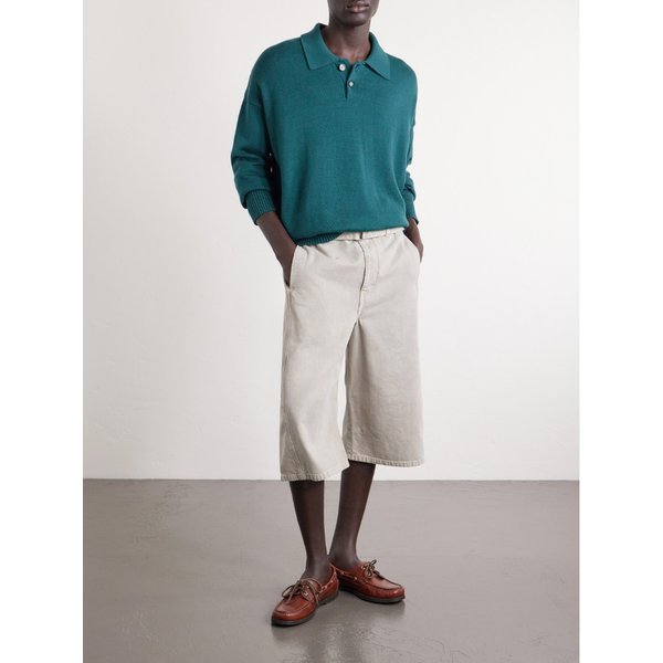 울 코튼 블렌드 니트 폴로 스웨터 46376663163015937