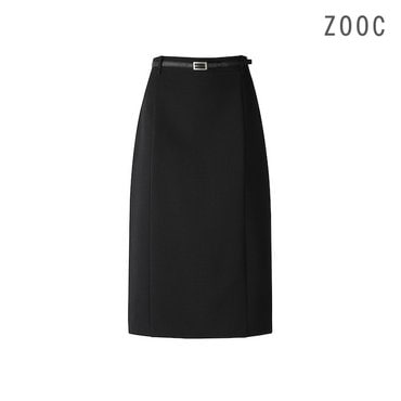 ZOOC H라인 벨티드 롱스커트 BK_V241MSD909