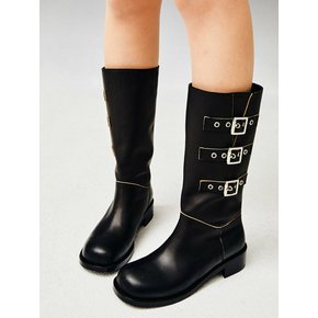 Three belted biker boots (vintage black)