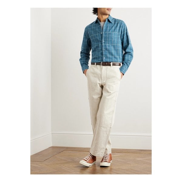 미스터 피 체크  코튼 트윌 셔츠 블루 1647597324546173