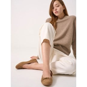 Porselli Suede Leather Flat shoes_Brown