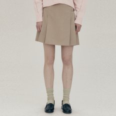 Pleated Mini Skirt_BEIGE