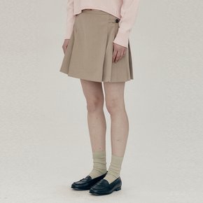 Pleated Mini Skirt_BEIGE