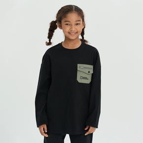 [22FW]K223UTS030-198 키즈 어드벤처 우븐 포켓 티셔츠 CARBON BLACK