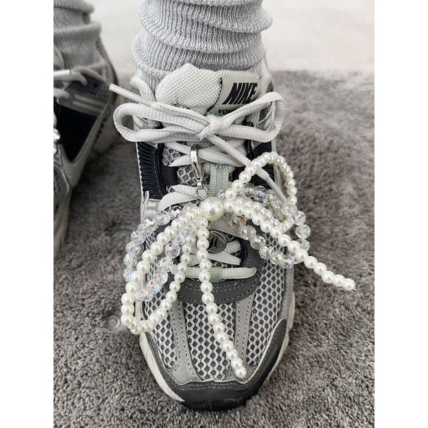 center pearl ribbon double wing charm JC028