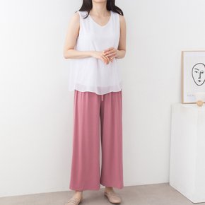 차르르 밴딩 통바지 핑크 9부 8부 긴 여름 냉장고 팬츠 와이드