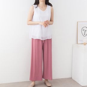 차르르 밴딩 통바지 핑크 9부 8부 긴 여름 냉장고 팬츠 와이드