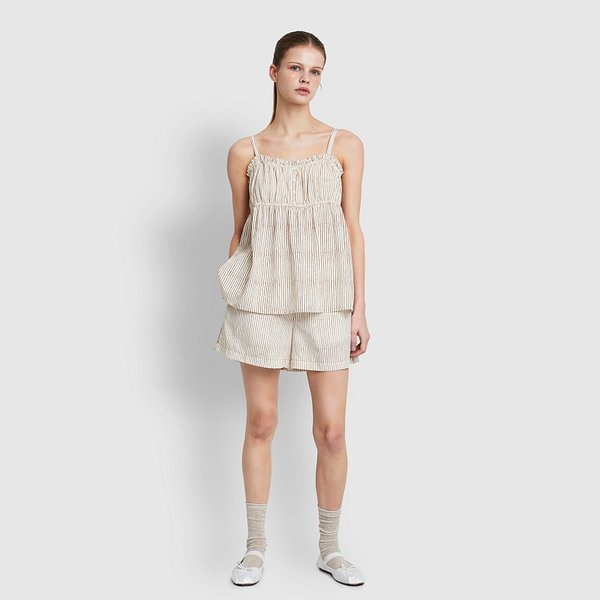 여 리오셀 스트라이프 3부 파자마 팬츠 J206202080073