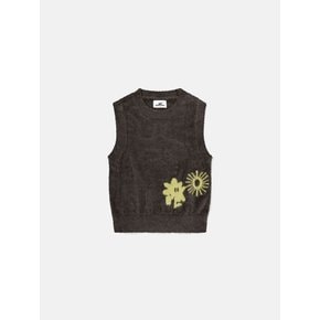 W Cali Shaggy Knit Vest Brown