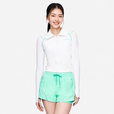 배럴 우먼 모션 크롭 집업 래쉬가드 오프화이트 (B5SWWCZ012OWT)