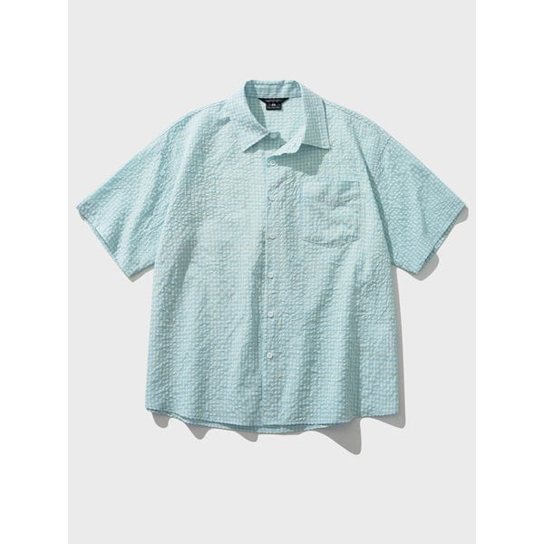 딩키 체크 반팔셔츠 블루레몬 HSSS7806