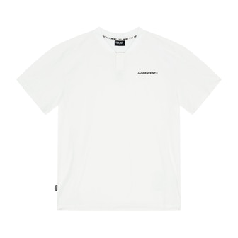 제이미웨스트 JW 로고 퍼포먼스 헨리넥 카라티셔츠 (화이트) JVB-TS345WH1
