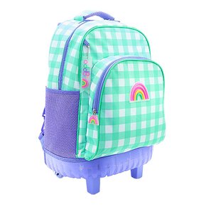 해피 체크 LED 트롤리 가방 민트 Mint Happy Check LED Lighting Trolley Backpack oddBi