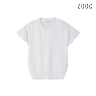 ZOOC 러플소매 반팔 니트 티셔츠 WH_V242KSK950