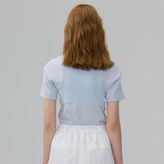 Rib Blocking T-Shirt_SKY BLUE