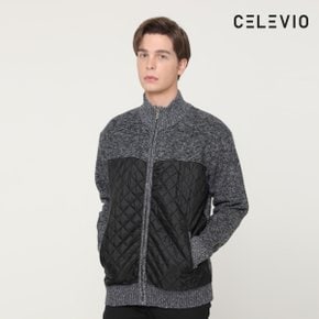볼테라 누빔 니트집업 네이비_P300407729