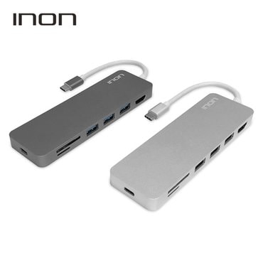 아이논 USB C타입 to 3.0 7포트 with HDMI SD MicroSD 허브 IN-UH210C