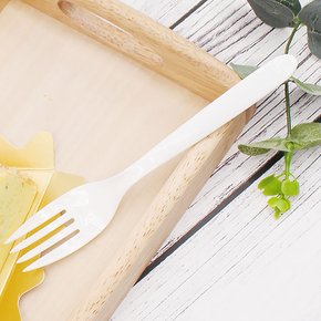 일회용 포크 흰색 개별포장-100개