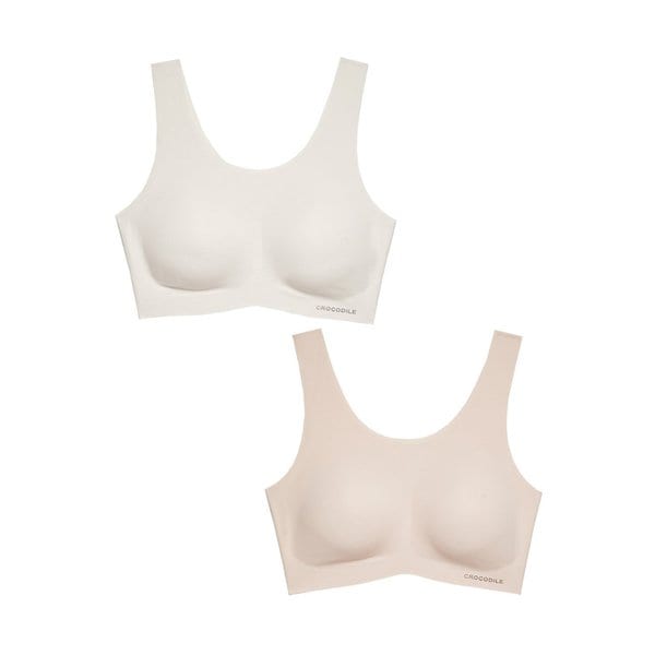 소프트 쿨인견 일체형 V넥/스트랩 브라 1+1 택 1