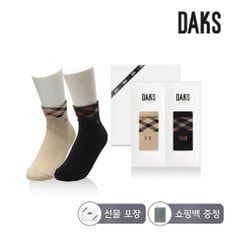 닥스양말 숙녀 무압박단목 사선하우스체크 2족세트 DK24486